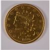 Image 1 : 1838-C $5 GOLD, AU+  ULTRA RARE!!