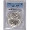 Image 1 : 2005 AMERICAN SILVER EAGLE, PCGS MS-70 RARE LISTS IN PCGS PRICE GUIDE AT $700.00