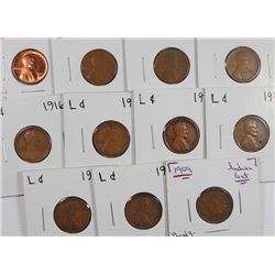 (11) MISC CENTS (1909 IND, 1909, 1913-D, 1915, 1915-D, 1916-S, 1921-S, 1932,