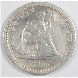 1857 SEATED QUARTER VF/XF