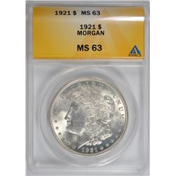 1921 MORGAN DOLLAR ANACS MS-63