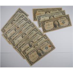 (86) LOW GRADE 1935/1957 $1 SILVER CERTIFICATES