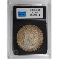 1900-S MORGAN DOLLAR CCGS AU KEY COIN