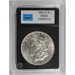 1900-S MORGAN DOLLAR CCGS GEM BU WHITE, KEY DATE & NICE!