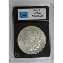 1904 MORGAN DOLLAR CCGS GEM BU+, NICE