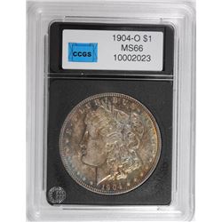 1904-O MORGAN DOLLAR CCGS SUPERB BU, SUPER COLOR