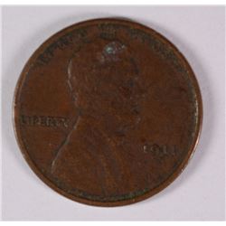 1911-S LINCOLN CENT F/VF