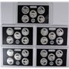 Image 1 : ( 5 ) 2014 U.S. SILVER QUARTER PROOF  SETS,  MO BOXES OR COA