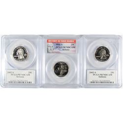 ( 3 ) PCGS GRADED PR-70 DCAM 2002-S INDIANA STATE QUARTERS