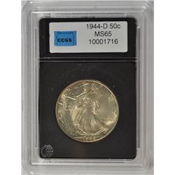 1944-D WALKING LIBERTY HALF DOLLAR, CCGS GEM BU