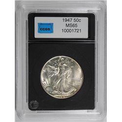1947 WALKING LIBERTY HALF DOLLAR,  CCGS GEM BU
