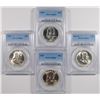 Image 1 : 1955, 57-D, 59 & 63 FRANKLIN HALF DOLLARS, PCGS MS-64