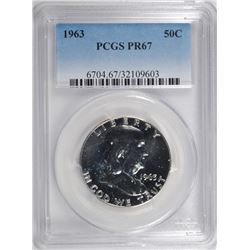 1963 FRANKLIN HALF DOLLAR, PCGS PROOF-67