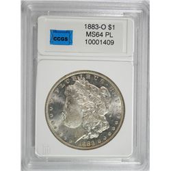 1883-O MORGAN SILVER DOLLAR, CCGS CHOICE BU PL