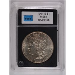 1901-S MORGAN SILVER DOLLAR, CCGS UNC  KEY DATE!
