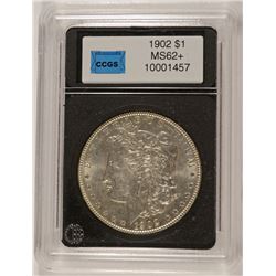 1902 MORGAN SILVER DOLLAR, CCGS NICE UNC