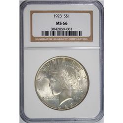 1923 PEACE SILVER DOLLAR, NGC MS-66 SUPERB!