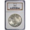 Image 1 : 1923 PEACE SILVER DOLLAR, NGC MS-66 SUPERB!