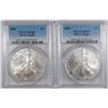 Image 1 : 2004 & 2005 AMERICAN SILVER EAGLES, PCGS MS-69