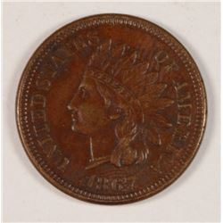 1867 INDIAN HEAD CENT XF/AU