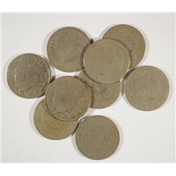 (9) 1896 V-NICKELS
