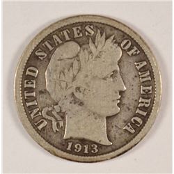 1913-S BARBER DIME F/VF