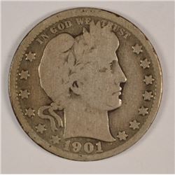 1901-O BARBER QUARTER GOOD