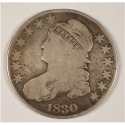 1830 BUST HALF DOLLAR GOOD, DAMAGE TO REVERSE