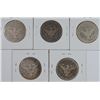 Image 2 : (5) 1895 BARBER HALF DOLLARS