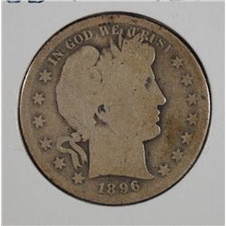 1896-S BARBER HALF DOLLAR AG/GOOD