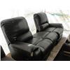 Image 2 : BROWN LEATHER RECLINING SOFA WITH CENTER BACK CUSHION MISSING