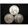 Image 1 : 1936,46 & 1946 WASHINGTON SILVER QUARTERS