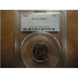 1963 JEFFERSON NICKEL PCGS PR67
