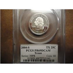 2004-S TEXAS QUARTER PCGS PR69 DCAM