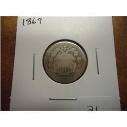 1869 SHIELD NICKEL