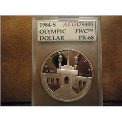 1984-S OLYMPIC SILVER DOLLAR ACG PR68