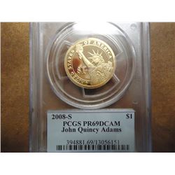 2008-S JOHN QUINCY ADAMS DOLLAR PCGS PR69 DCAM