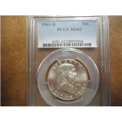 1961-D FRANKLIN HALF DOLLAR PCGS MS62