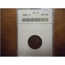 1898 INDIAN HEAD CENT ANACS AU50