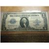 Image 1 : 1923 LARGE SIZE $1 SILVER CERTIFICATE HORSE BLANKET, BLUE SEAL