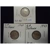 Image 1 : 1939,42 & 43 GREAT BRITAIN SILVER 6 PENCE