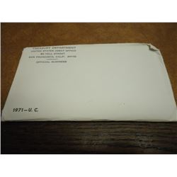 1971 US MINT SET (UNC) P/D/S (WITH ENVELOPE) THIS IS AN OFFICIAL US PACKAGED P/D/S SET, IT DOES NOT 
