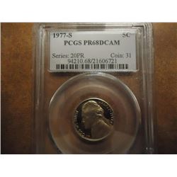 1977-S JEFFERSON NICKEL PCGS PR68 DCAM