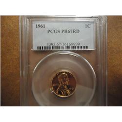 1961 LINCOLN CENT PCGS PR67RD