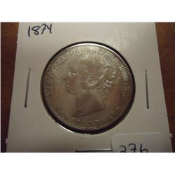 1874 NEWFOUNDLAND SILVER 50 CENTS