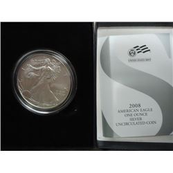 2008-W AMERICAN SILVER EAGLE UNC ORIGINAL US MINT PACKAGING