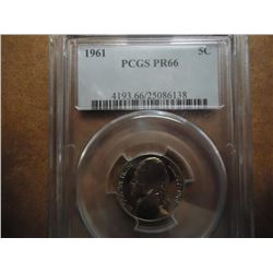 1961 JEFFERSON NICKEL PCGS PR66