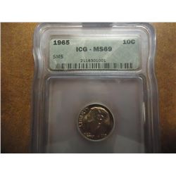 1965 ROOSEVELT DIME ICG MS69