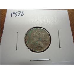 1878 THREE CENT PIECE (NICKEL) WITH VERDIGRIS
