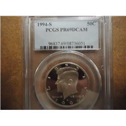 1994-S KENNEDY HALF DOLLAR PCGS PR69 DCAM